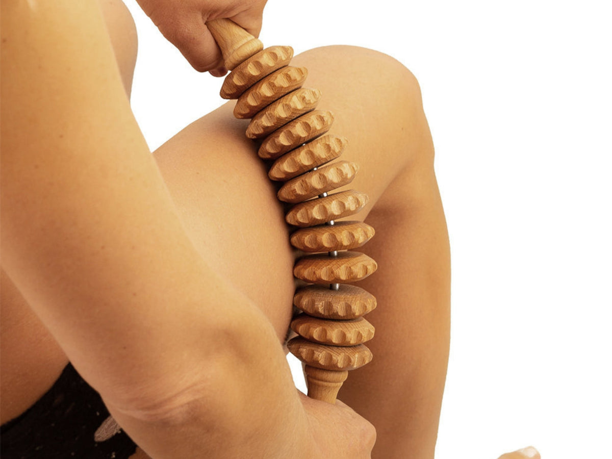 Holz-Massagegerät gegen Cellulite | Profilierter Roller