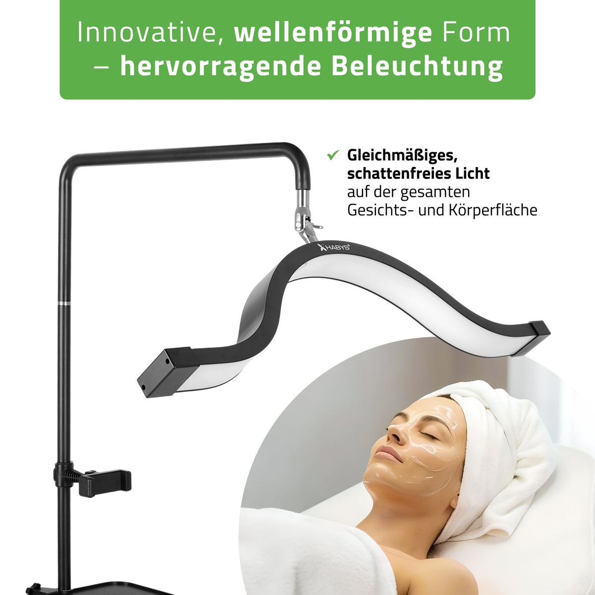 Habys VENA LED-Kosmetiklampe | 45W |  für Wimpern-, Augenbrauenstyling und Permanent Make-up