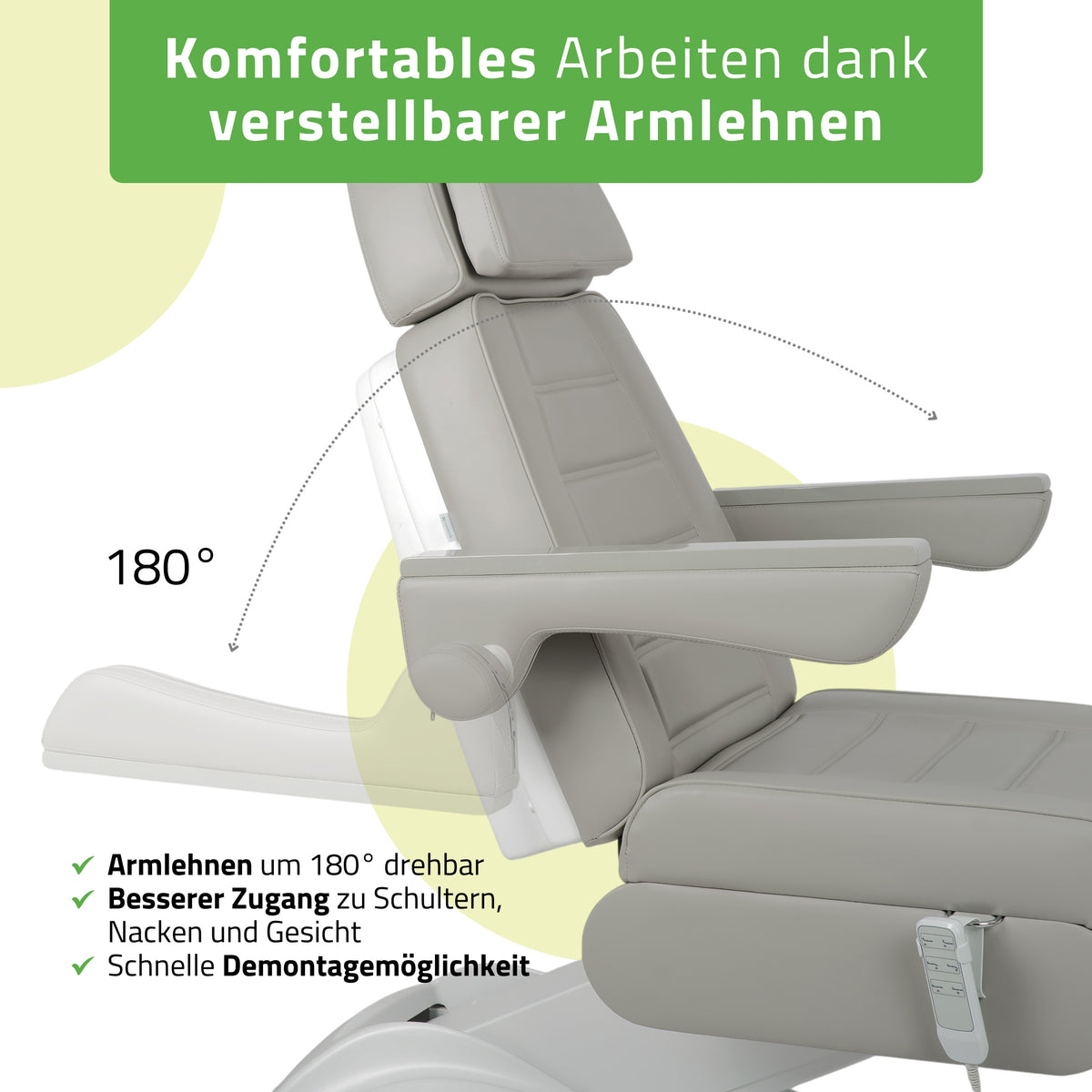 Kosmetikliege Elektrisch | Leo PRO 4 | Kosmetiksessel mit elektrischer Verstellung | Handfernbedienung