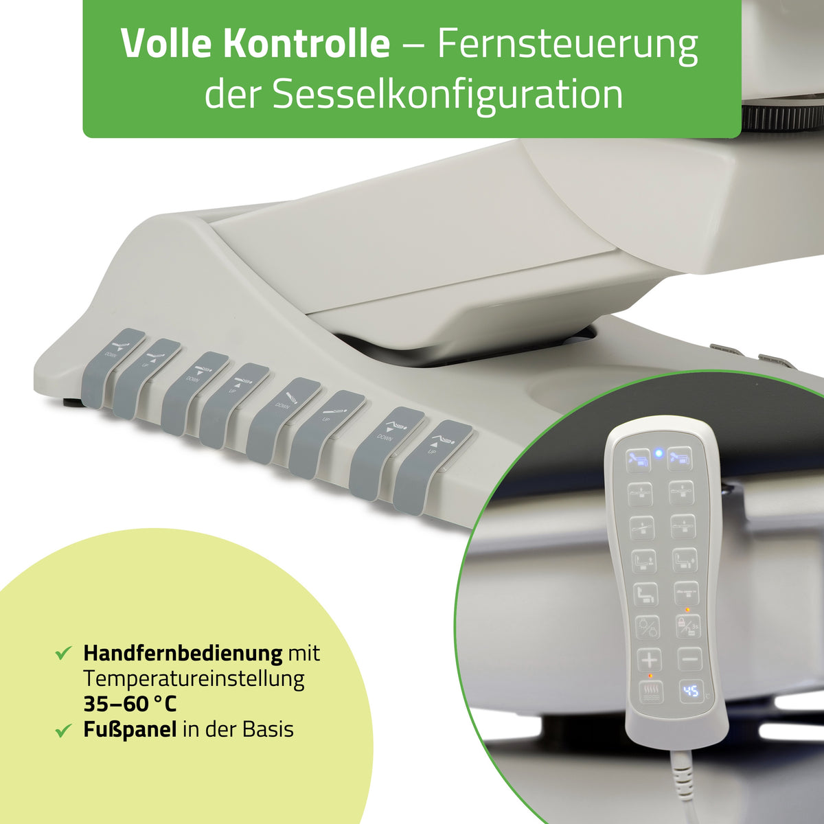Kosmetikliege Elektrisch | Luxoria PRO 5 | Kosmetiksessel mit elektrischer Verstellung | Grau