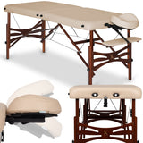 Massageliege Klappbar Panda (gebeizte Buche) | Kosmetikliege | 70 cm | Beige