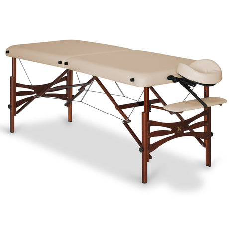 Massageliege Klappbar Panda (gebeizte Buche) | Kosmetikliege | 70 cm | Beige