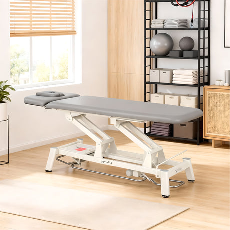 Set Therapieliege Elektrisch Proxima V2 Ergo + Massagepistole Pro Therapy Max + Vollrolle 15x60 + Vliesstoff-Unterlage auf Rolle