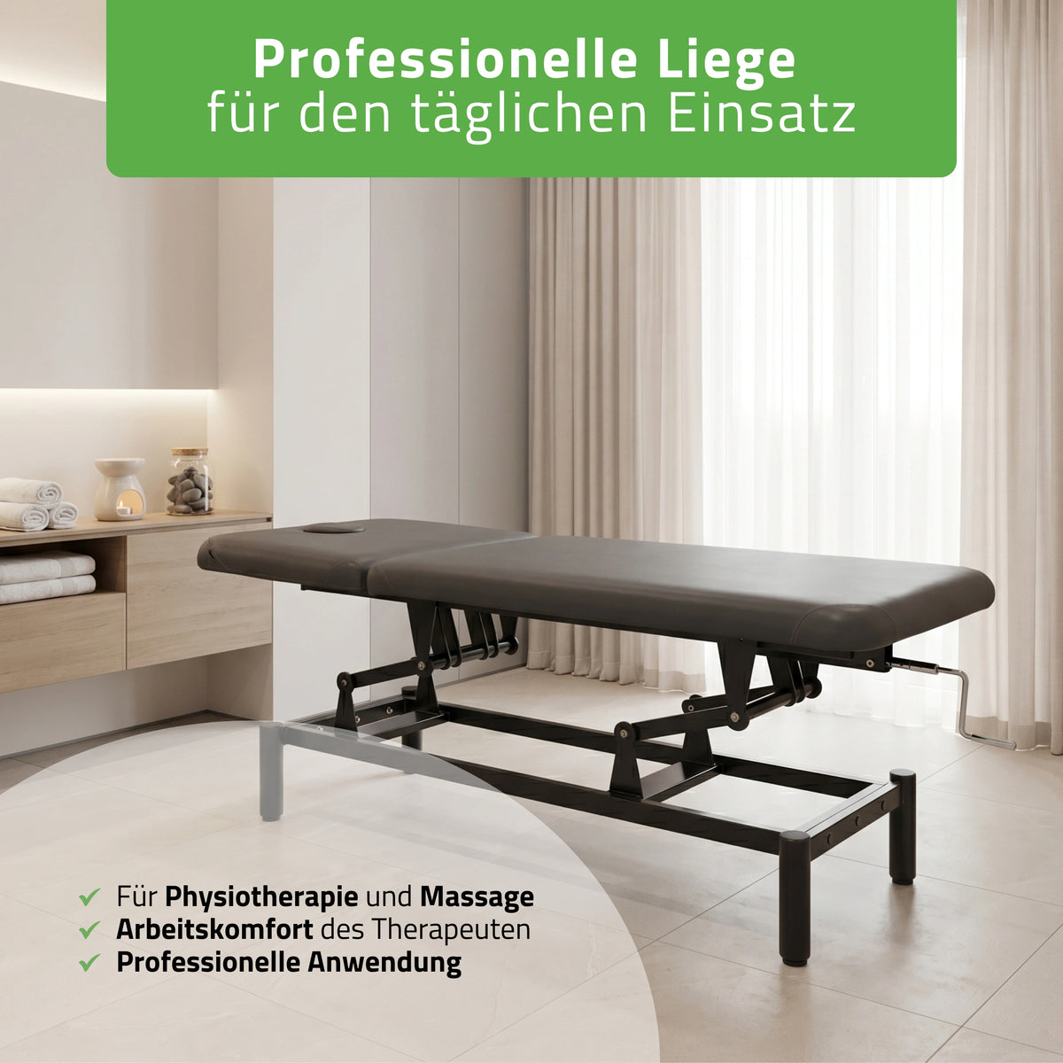 Stationäre Massageliege Vigo 2  | mit Kurbelverstellung