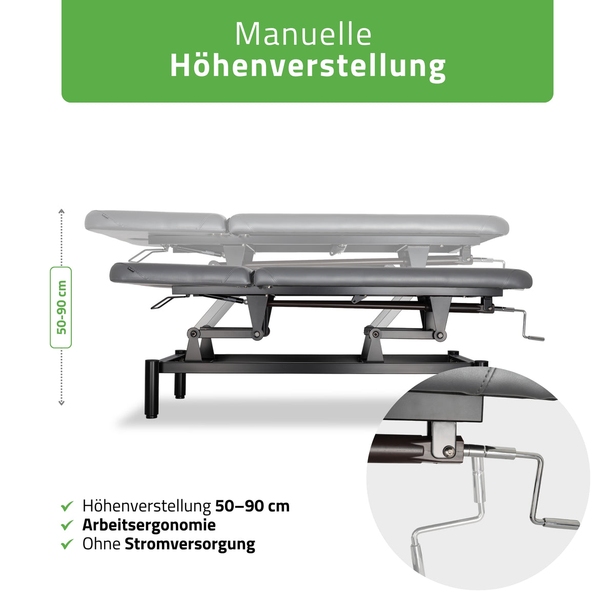 Stationäre Massageliege Vigo 2  | mit Kurbelverstellung