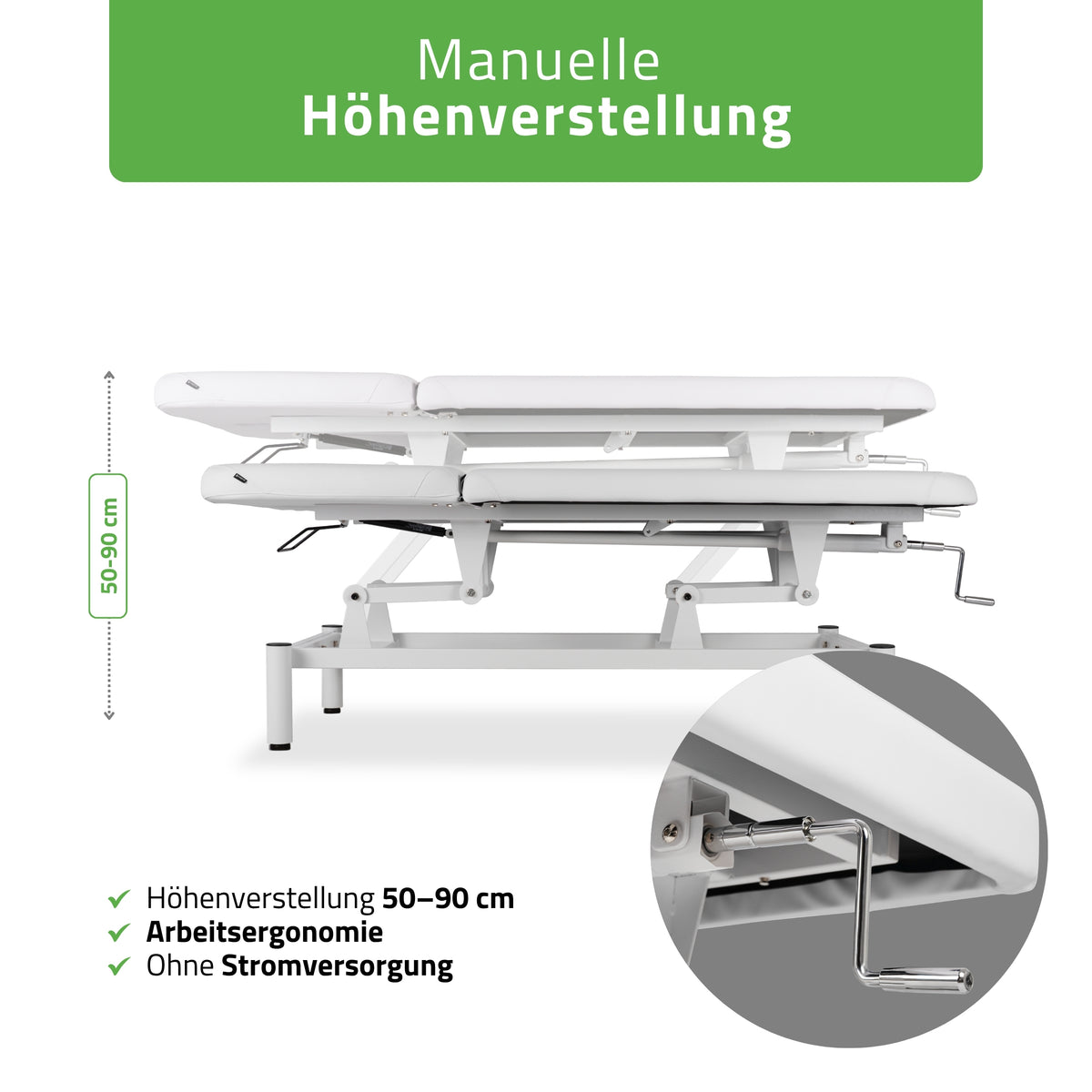 Stationäre Massageliege Vigo 2  | mit Kurbelverstellung